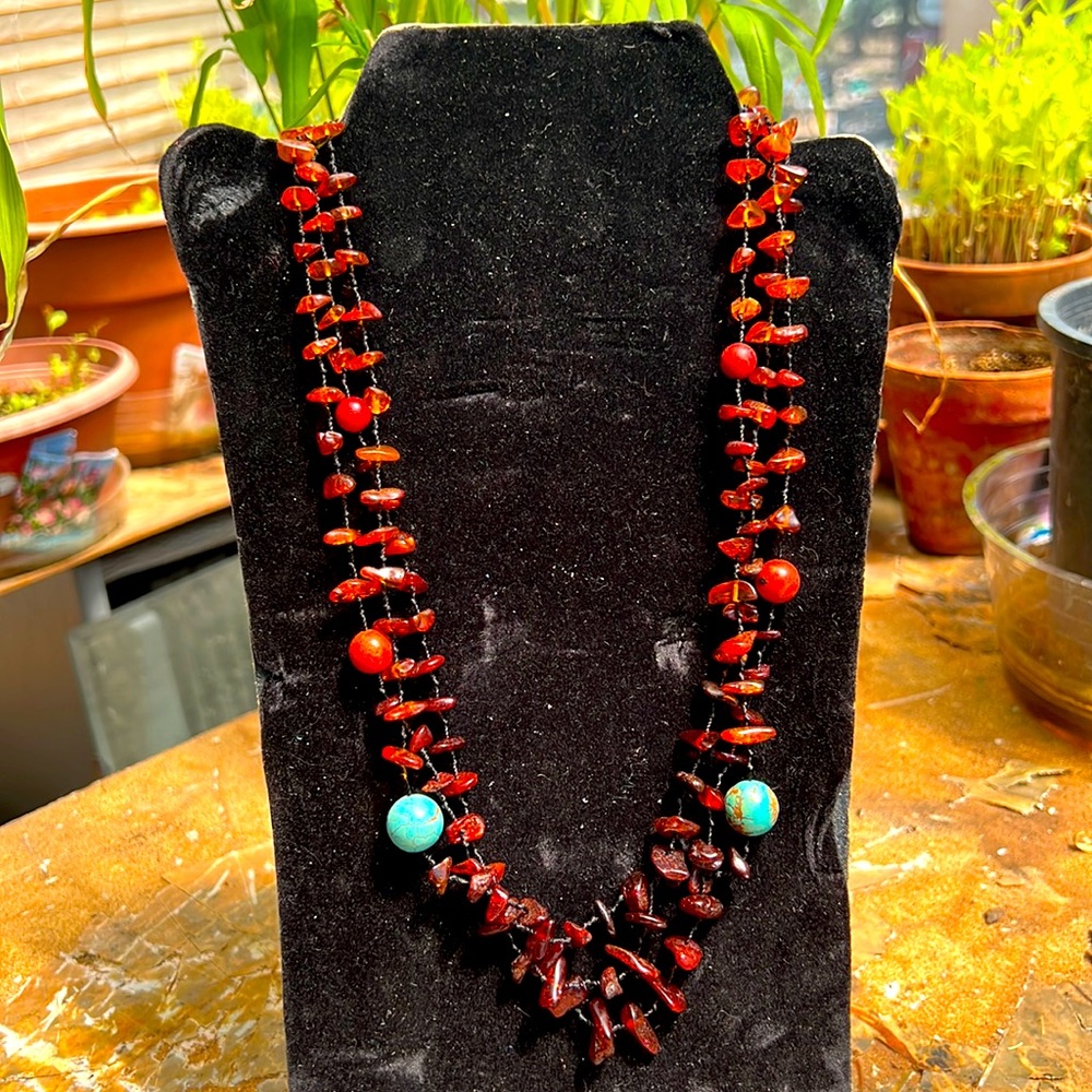 Amber and Tortoise  necklace